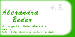 alexandra beder business card